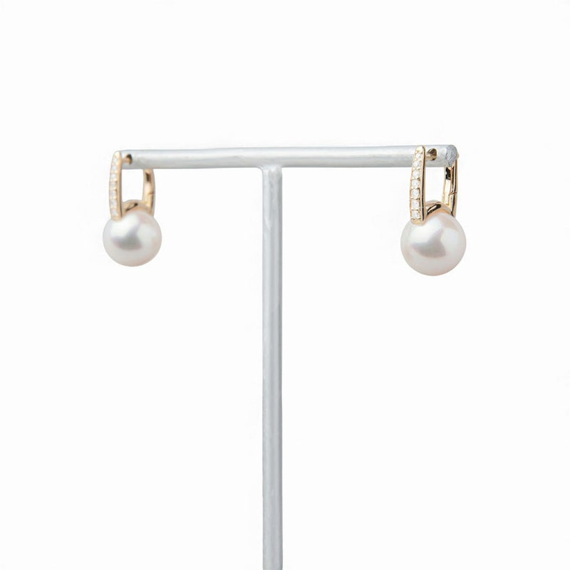 LUXE あこや真珠 ピアス8.5-9.0mm K18YG