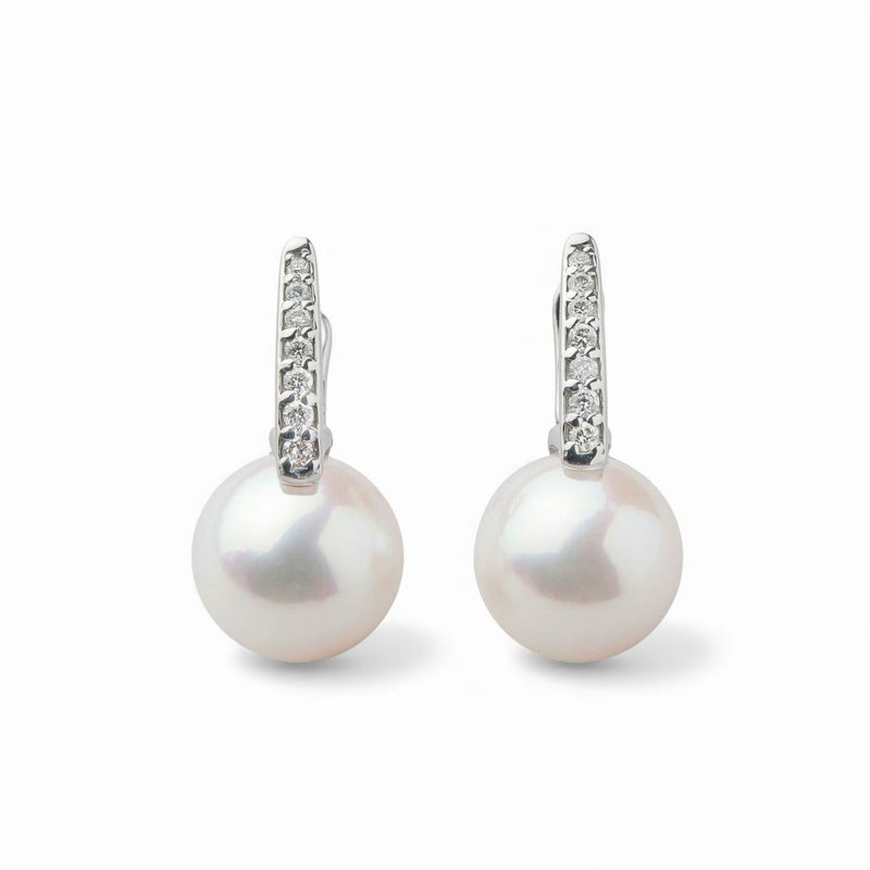  LUXE あこや真珠 ピアス8.5-9.0mm K18WG