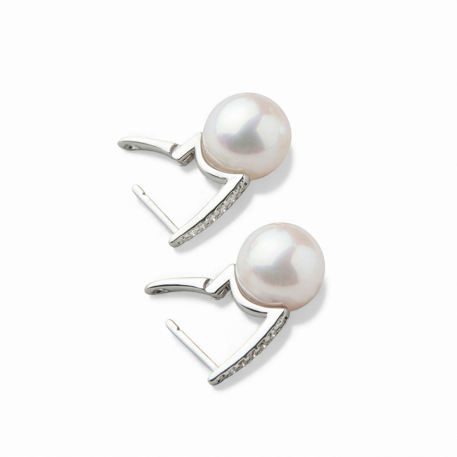  LUXE あこや真珠 ピアス8.5-9.0mm K18WG