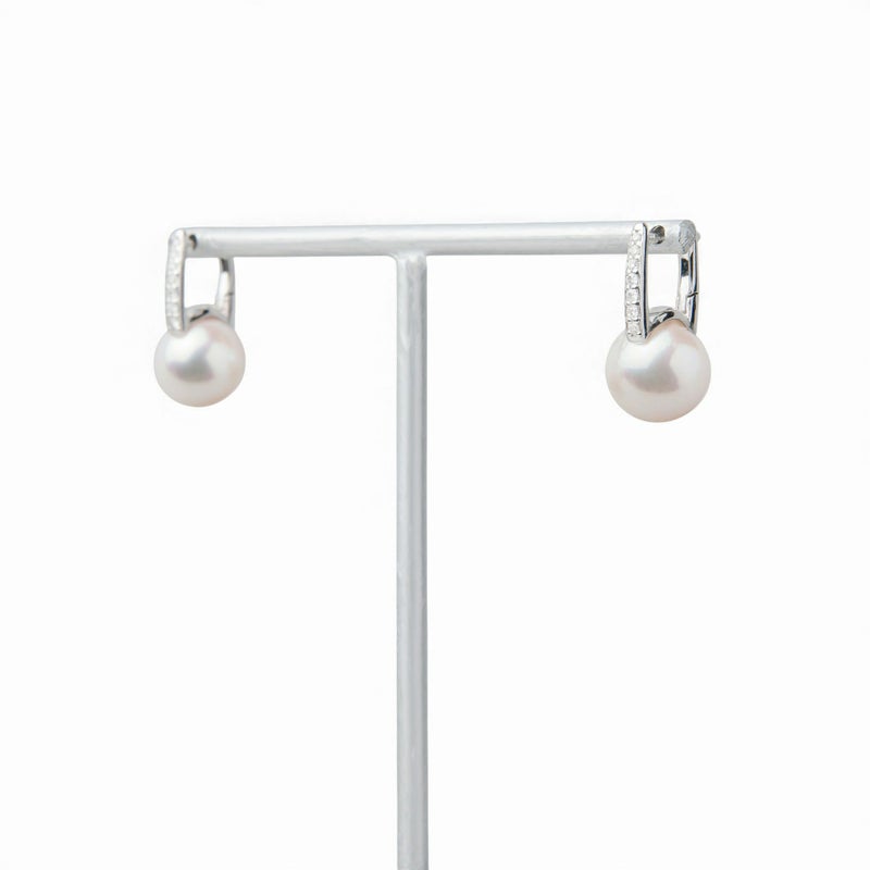  LUXE あこや真珠 ピアス8.5-9.0mm K18WG