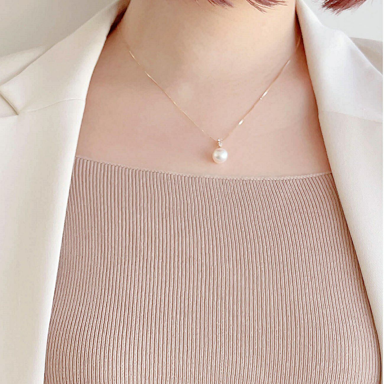 LUXE あこや真珠 ペンダントトップ 8.5-9mm K18WG/K18YG | あこや真珠