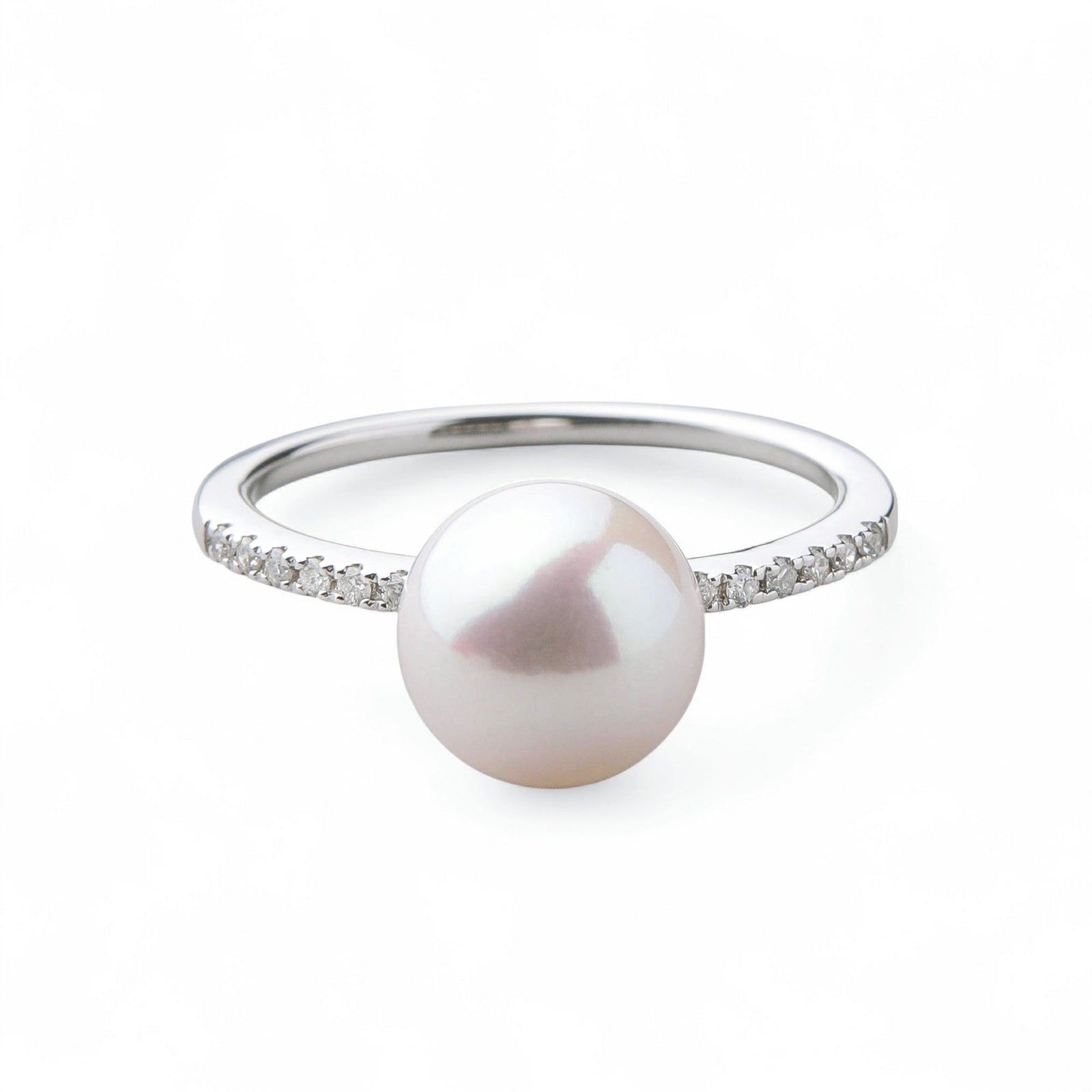 オーロラ花珠真珠 リング8.0-8.5mm PT900 -Premium-