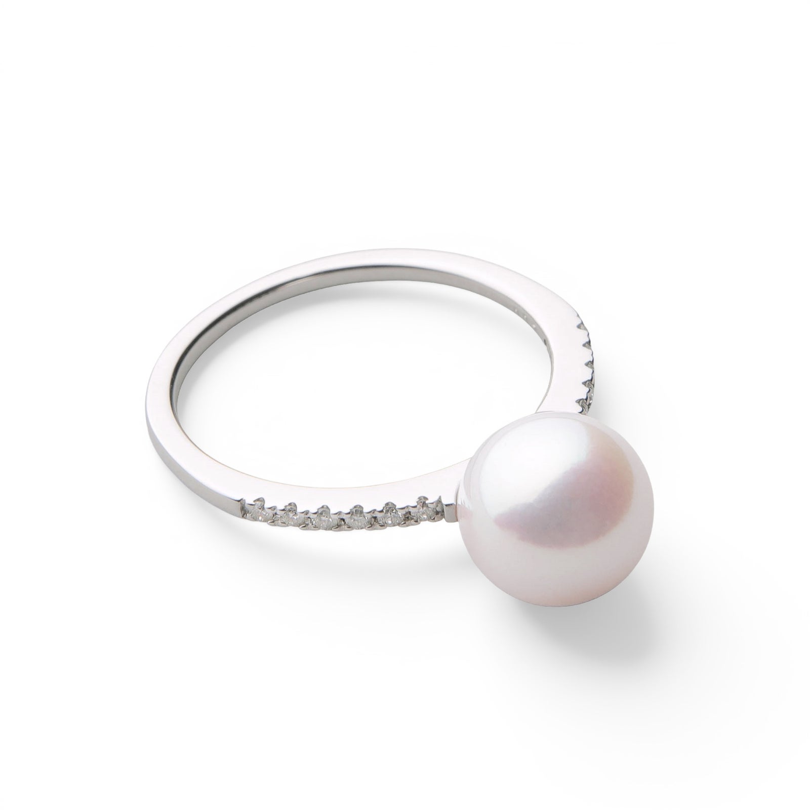 オーロラ花珠真珠 リング8.0-8.5mm PT900 -Premium-