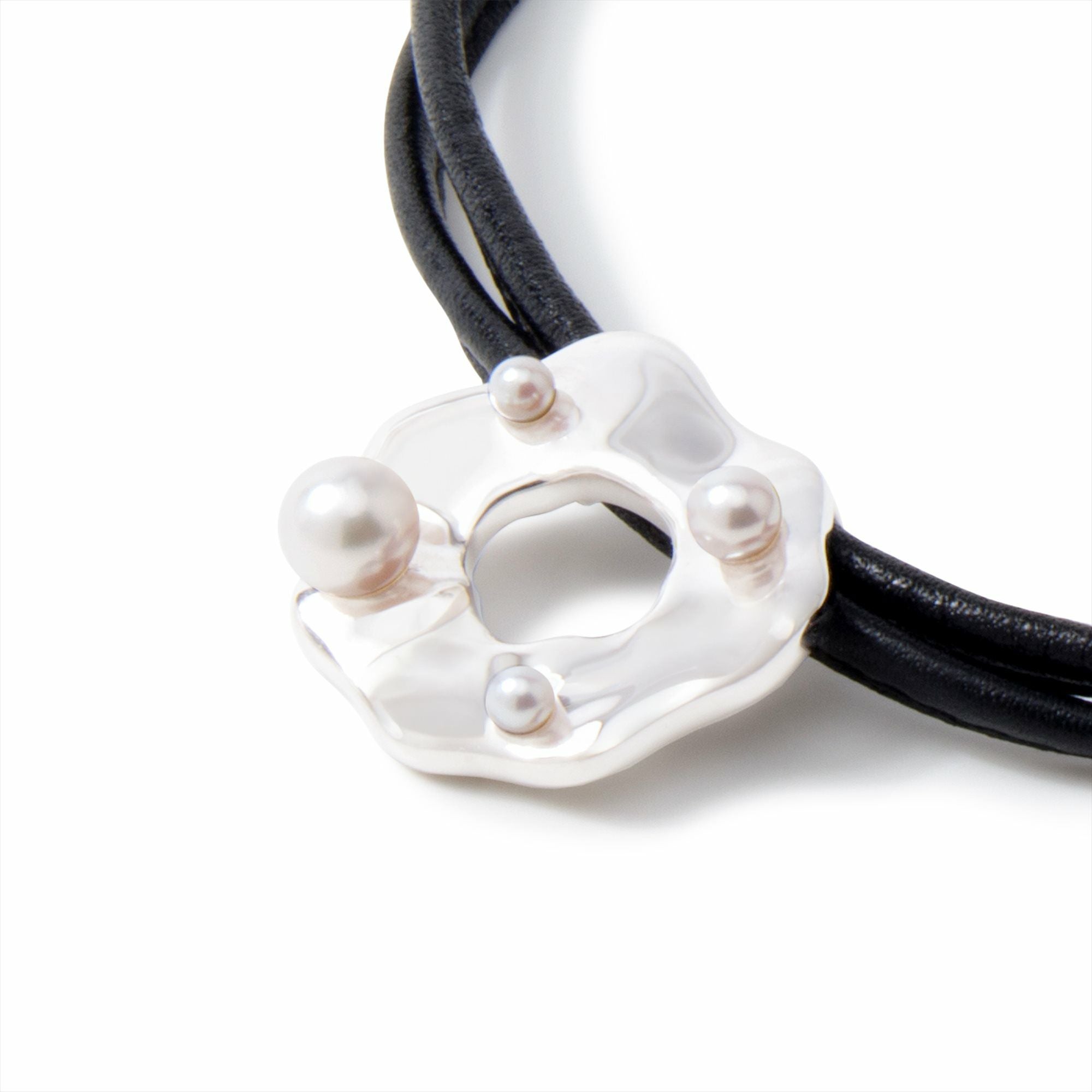 Maya マヤレザーチョーカーネックレス あこや真珠 3.0-7.5mm SV925