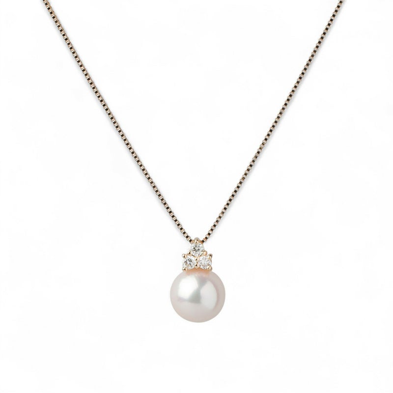 オーロラ花珠真珠 ペンダント7.5-8.0mm K18YG -Premium-