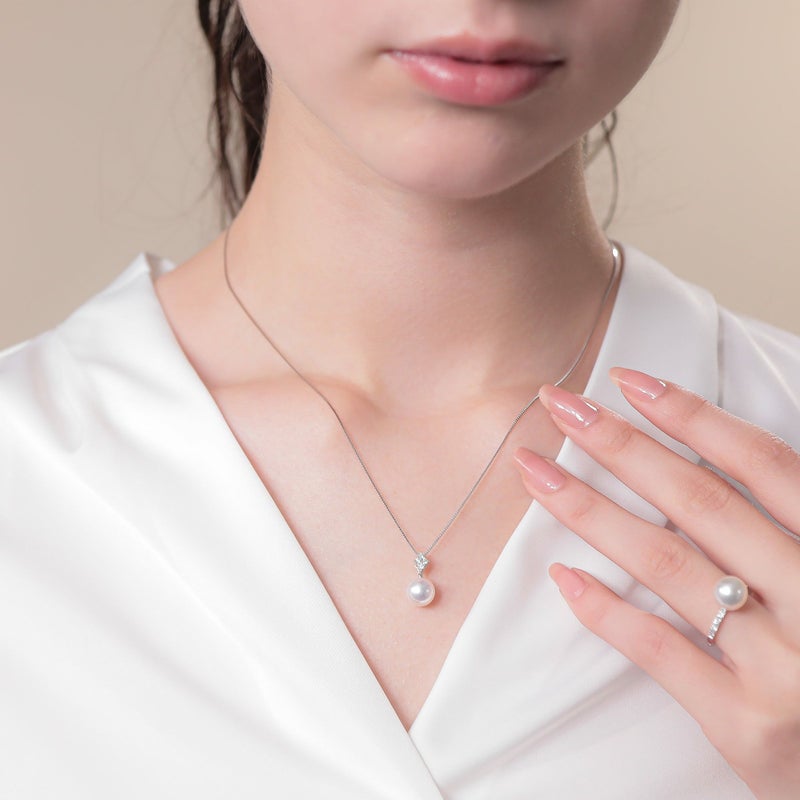  オーロラ花珠真珠 ペンダント8.0-8.5mm PT900/850 -Premium-