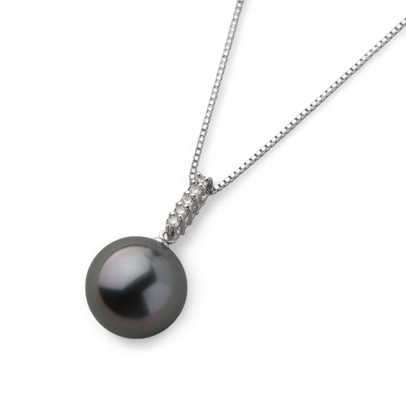 Tahitian+ タヒチ黒蝶真珠 ペンダント　11mm K18WG