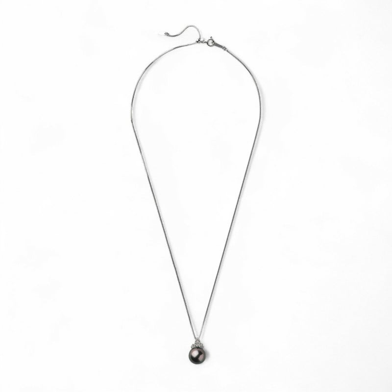  Tahitian+ タヒチ黒蝶真珠 ペンダント　11mm K18WG