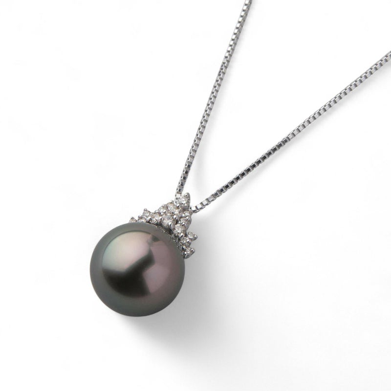  Tahitian+ タヒチ黒蝶真珠 ペンダント　11mm K18WG