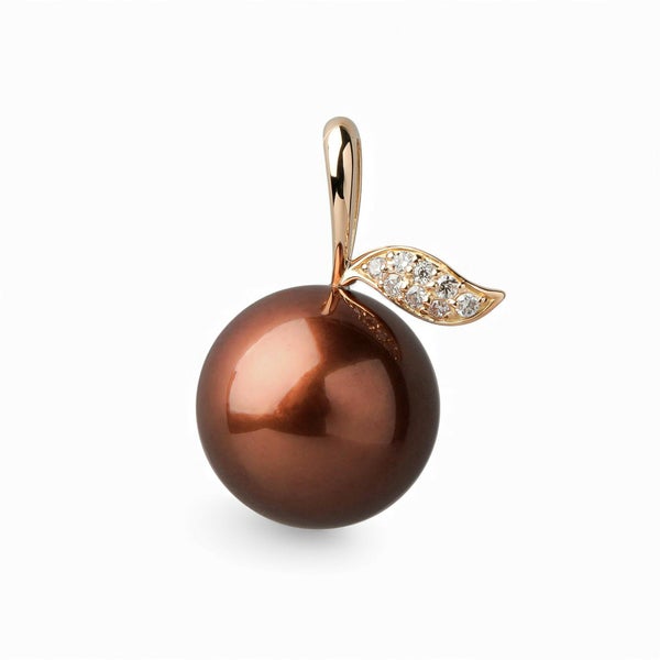 WEB限定】Chocolat タヒチ黒蝶真珠 スルーペンダント 10mmUP K18YG 