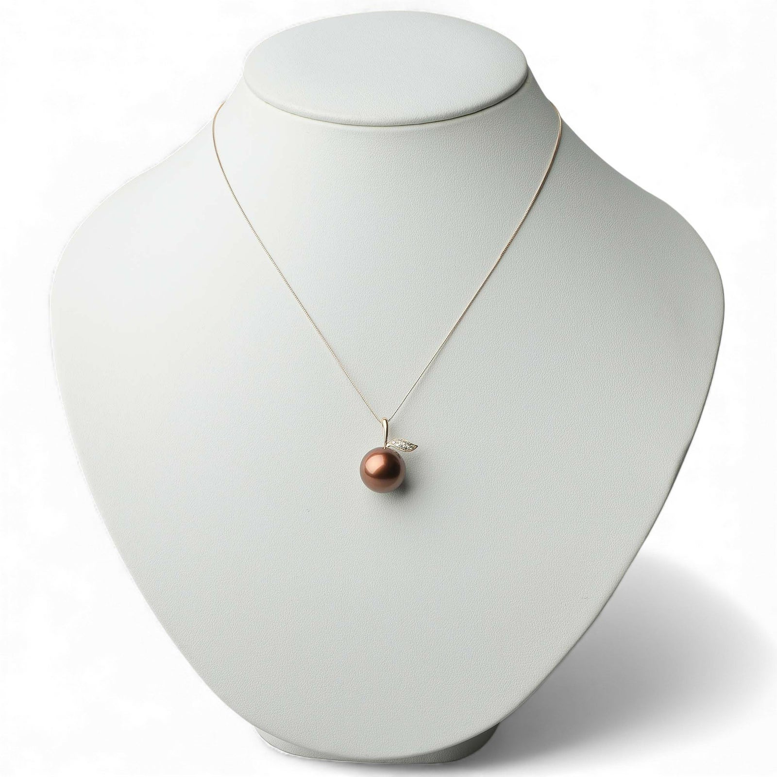 Chocolat タヒチ黒蝶真珠 ペンダントトップ　13mmUP K18YG リンゴ