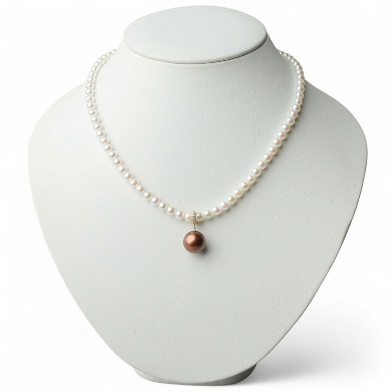 Chocolat タヒチ黒蝶真珠 クリッカー/ペンダントトップ　12mmUP K18YG