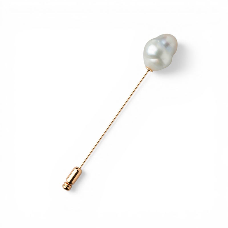 fondu blanc 南洋白蝶真珠 バロック ピンブローチ　12-13mm SV925 GP