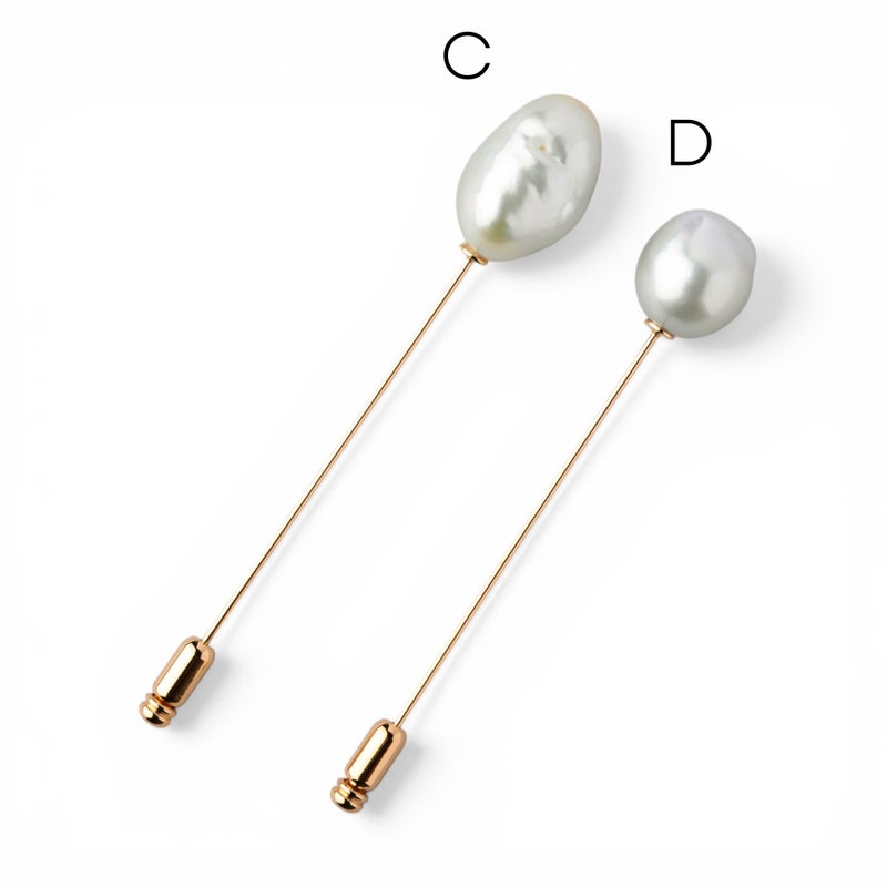 fondu blanc 南洋白蝶真珠 バロック ピンブローチ　12-13mm SV925 GP