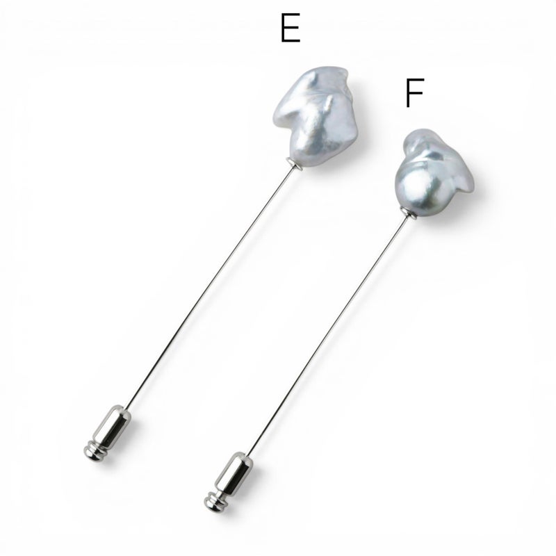 fondu blanc 南洋白蝶真珠 バロック ピンブローチ　12-13mm SV925 GP