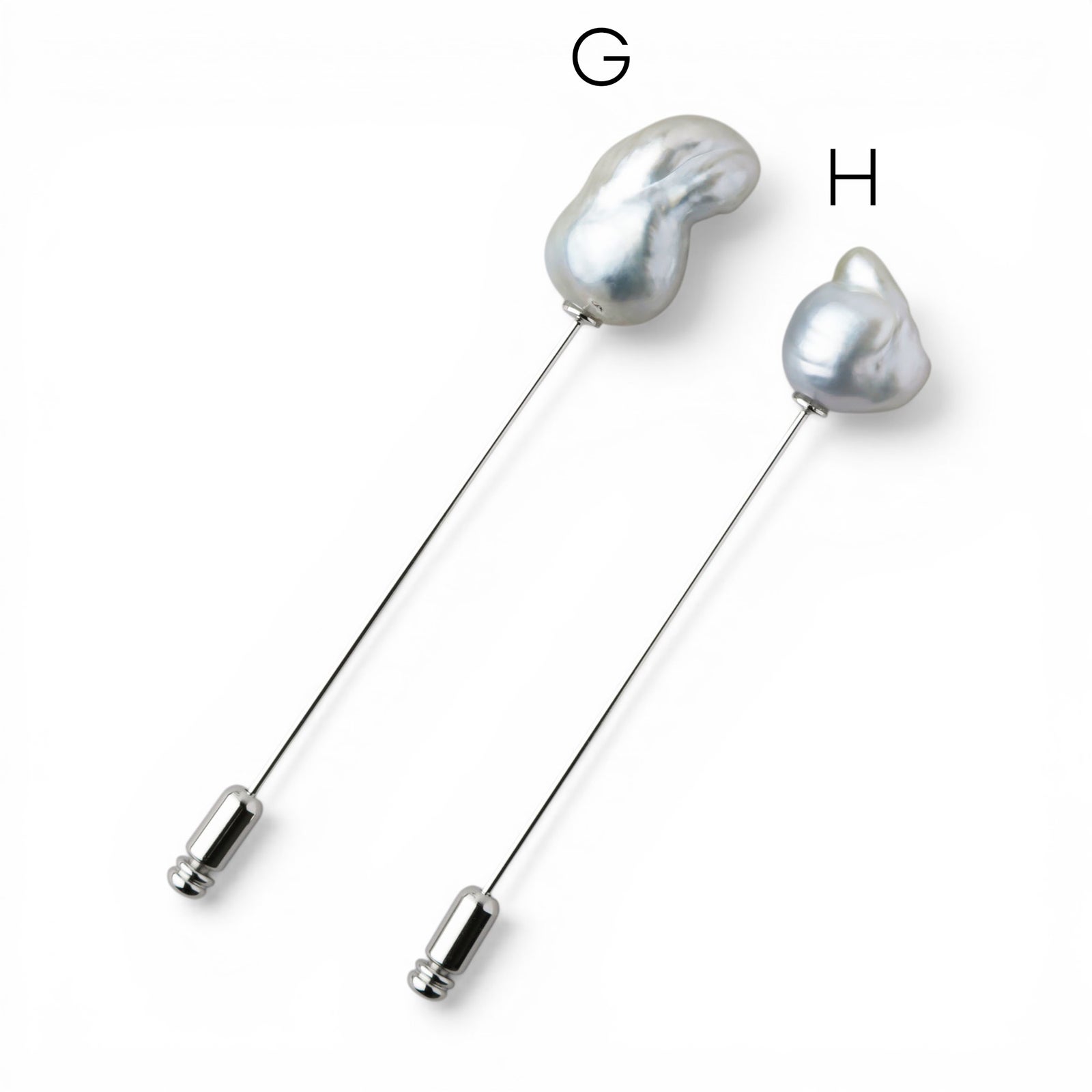 fondu blanc 南洋白蝶真珠 バロック ピンブローチ　12-13mm SV925 GP