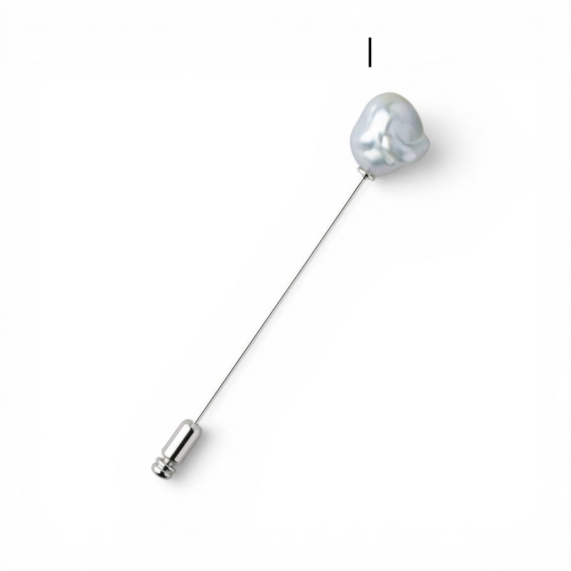 fondu blanc 南洋白蝶真珠 バロック ピンブローチ　12-13mm SV925 GP