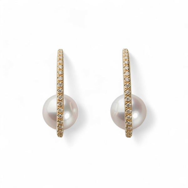 オーロラ花珠真珠 ピアス7.5-8.0mm K18YG -TOP Quality- [WSP] | WSP 