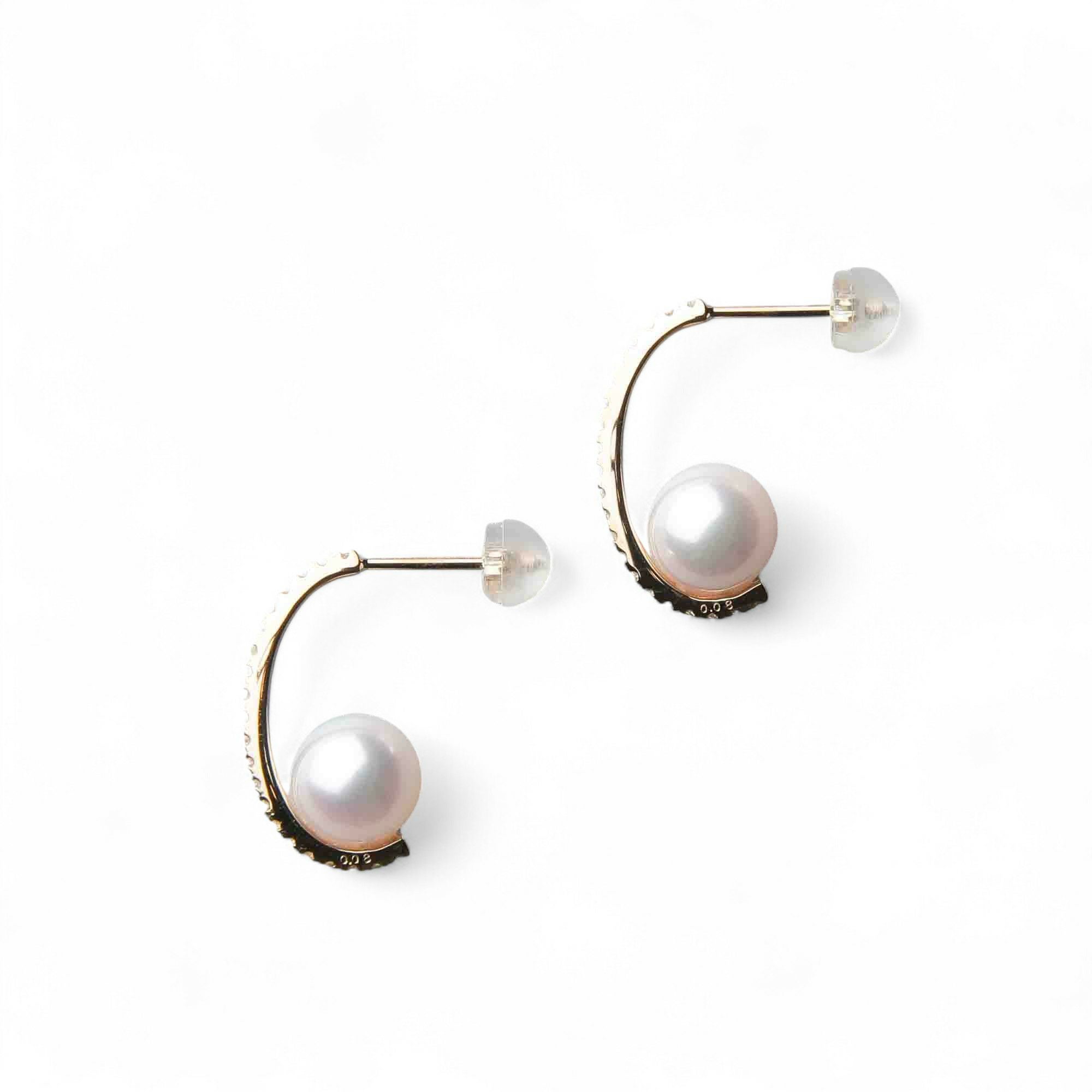 オーロラ花珠真珠 ピアス7.5-8.0mm K18YG -TOP Quality- [WSP] | WSP