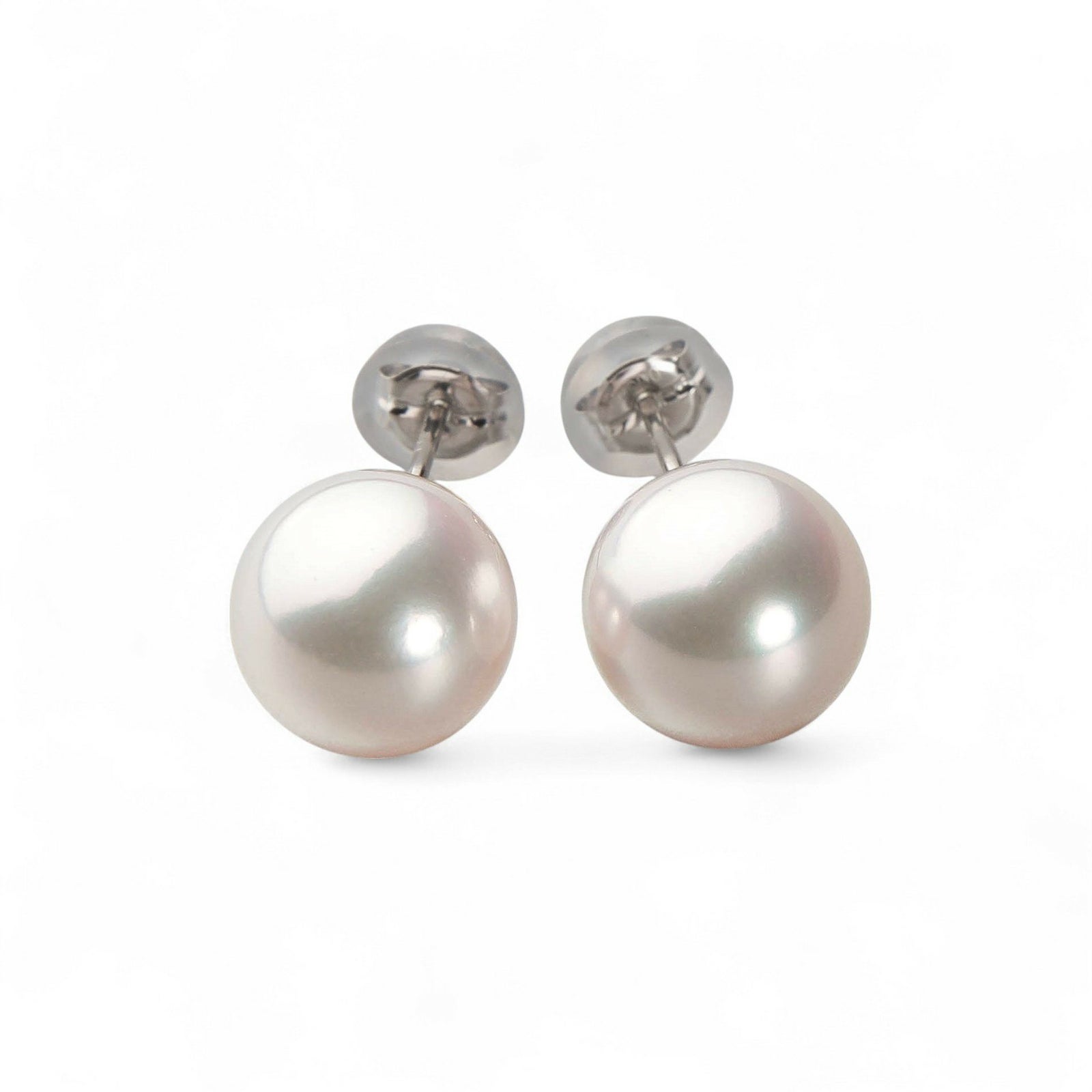 オーロラ花珠真珠 ピアス9.0-9.5mm PT900 -TOP Quality-