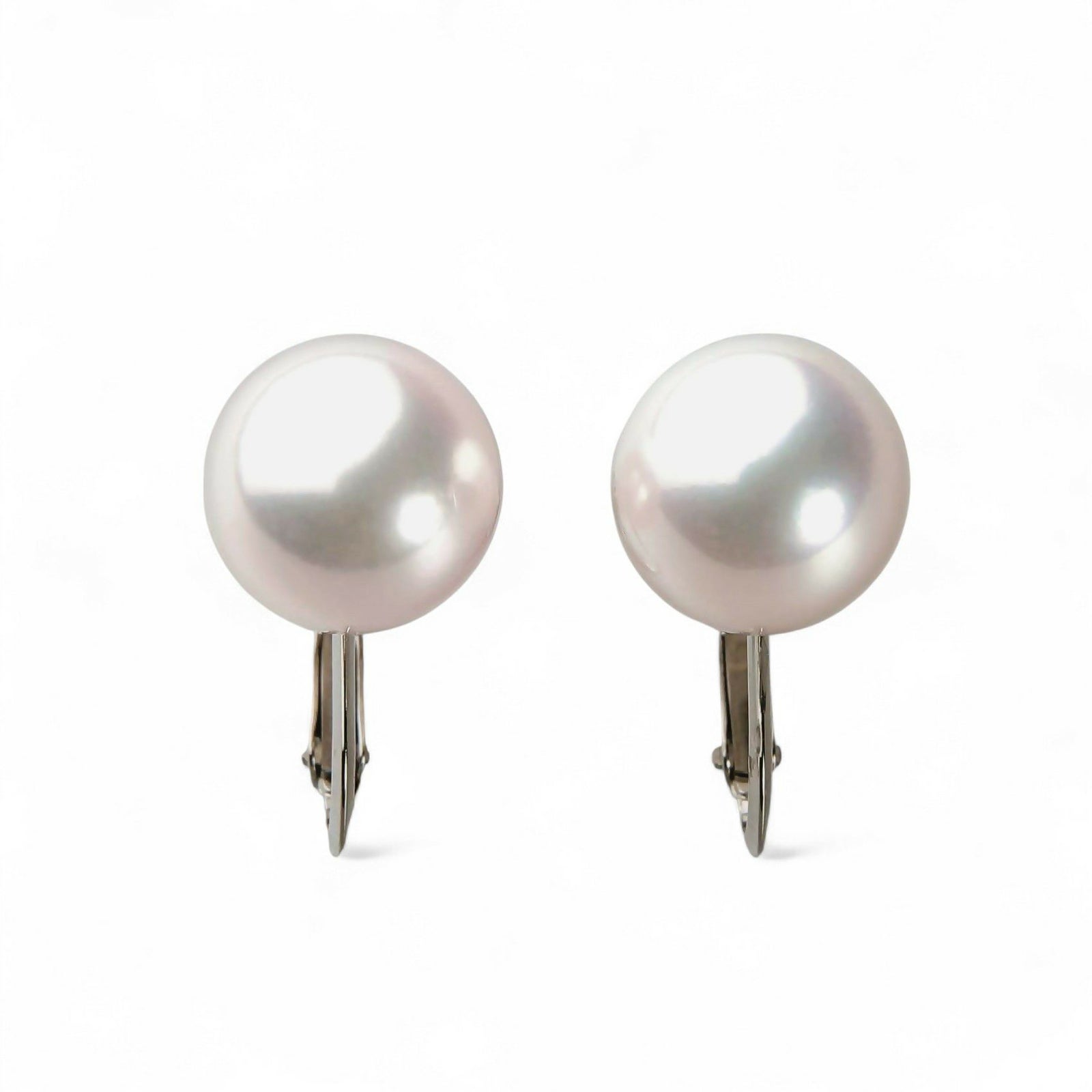 オーロラ花珠真珠 イヤリング9.0-9.5mm K14WG -TOP Quality-