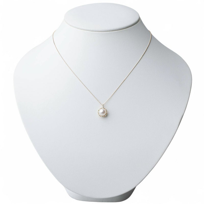 オーロラ花珠真珠 ペンダントトップ　7.5-8.0mm K18YG -Premium-