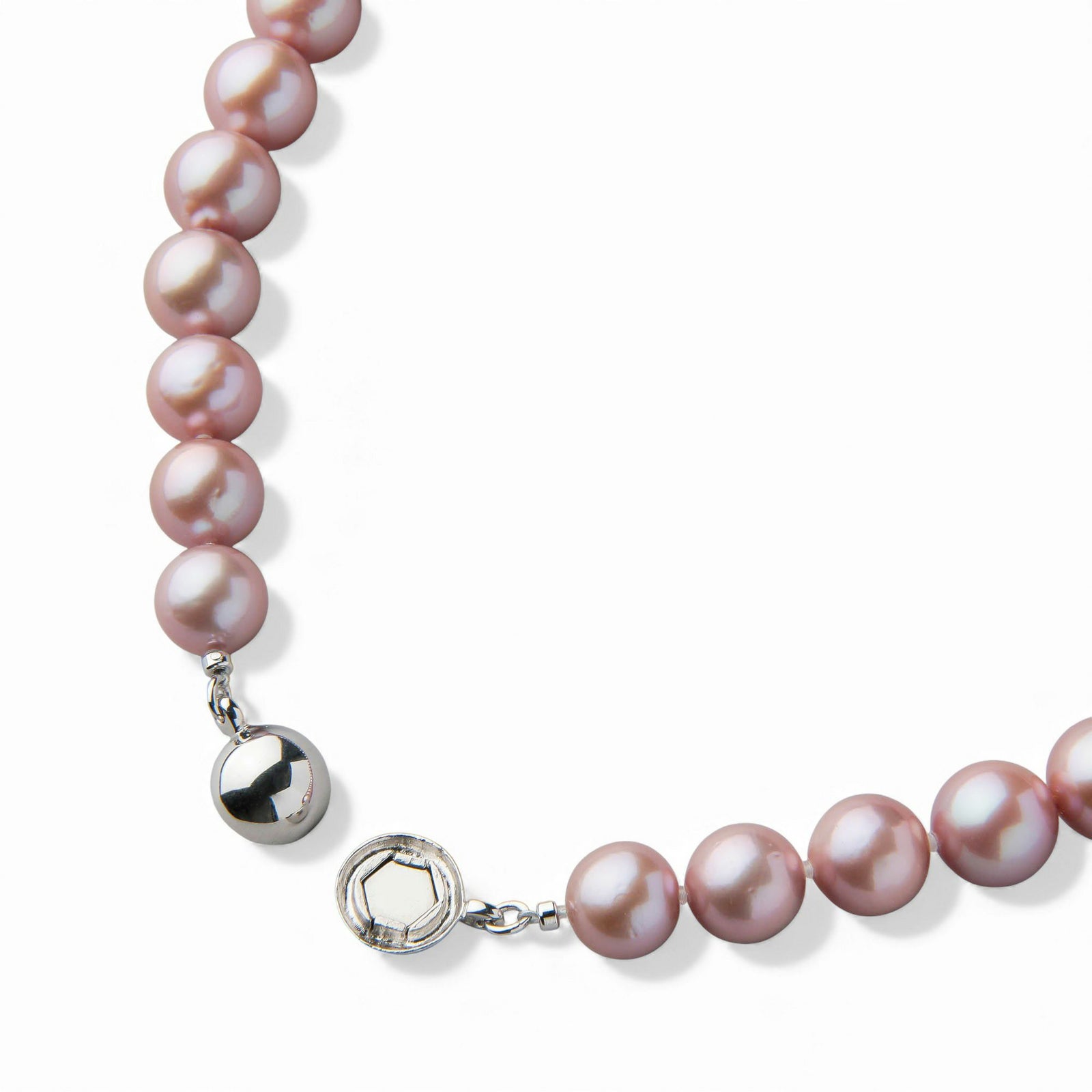 淡水真珠 (有核) ネックレス10-12mm -Mauvette-