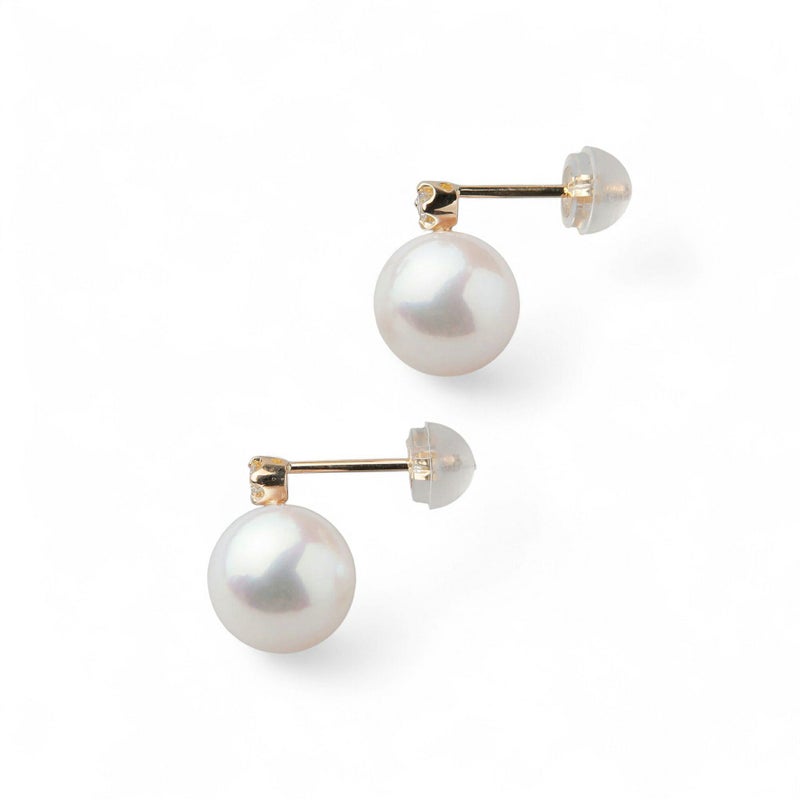 あこや真珠 ピアス8.5-9.0mm K18YG/K18WG