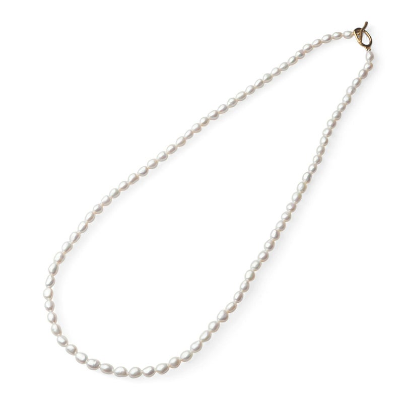 Unique+ 淡水真珠 ロングネックレス　7.0-7.5mm バロック