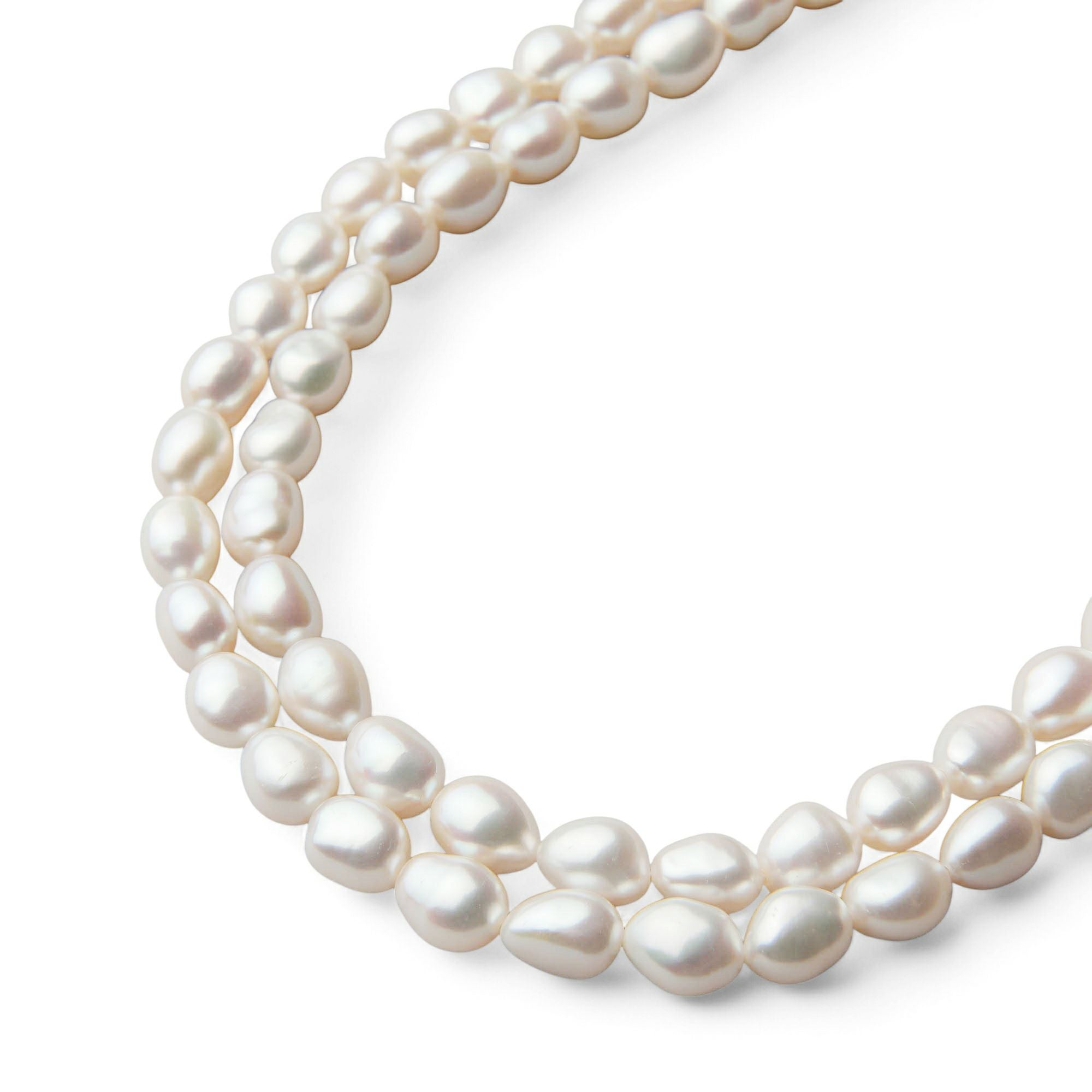WEB限定】Unique+ 淡水真珠 ロングネックレス 7.0-7.5mm バロック