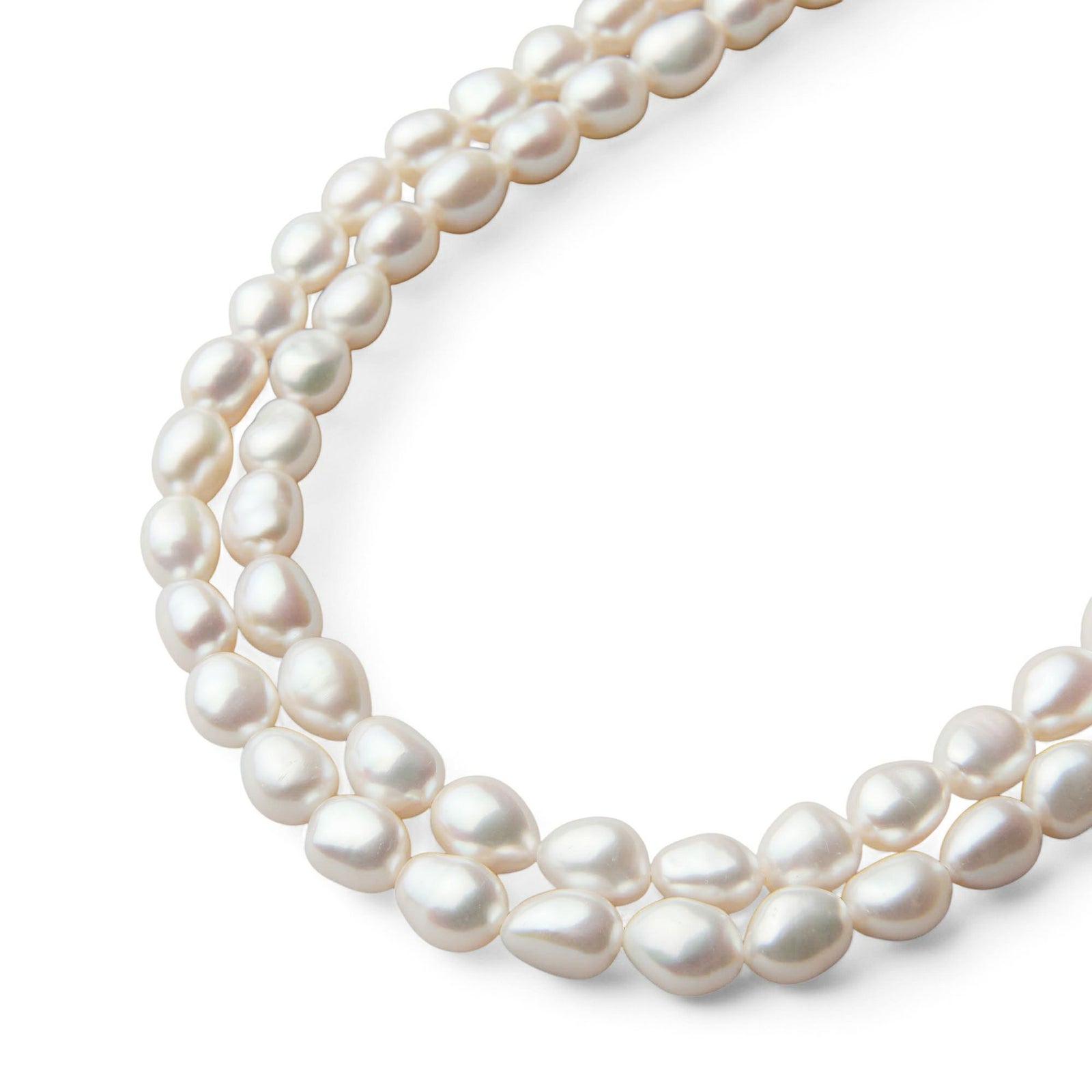 Unique+ 淡水真珠 ロングネックレス　7.0-7.5mm バロック