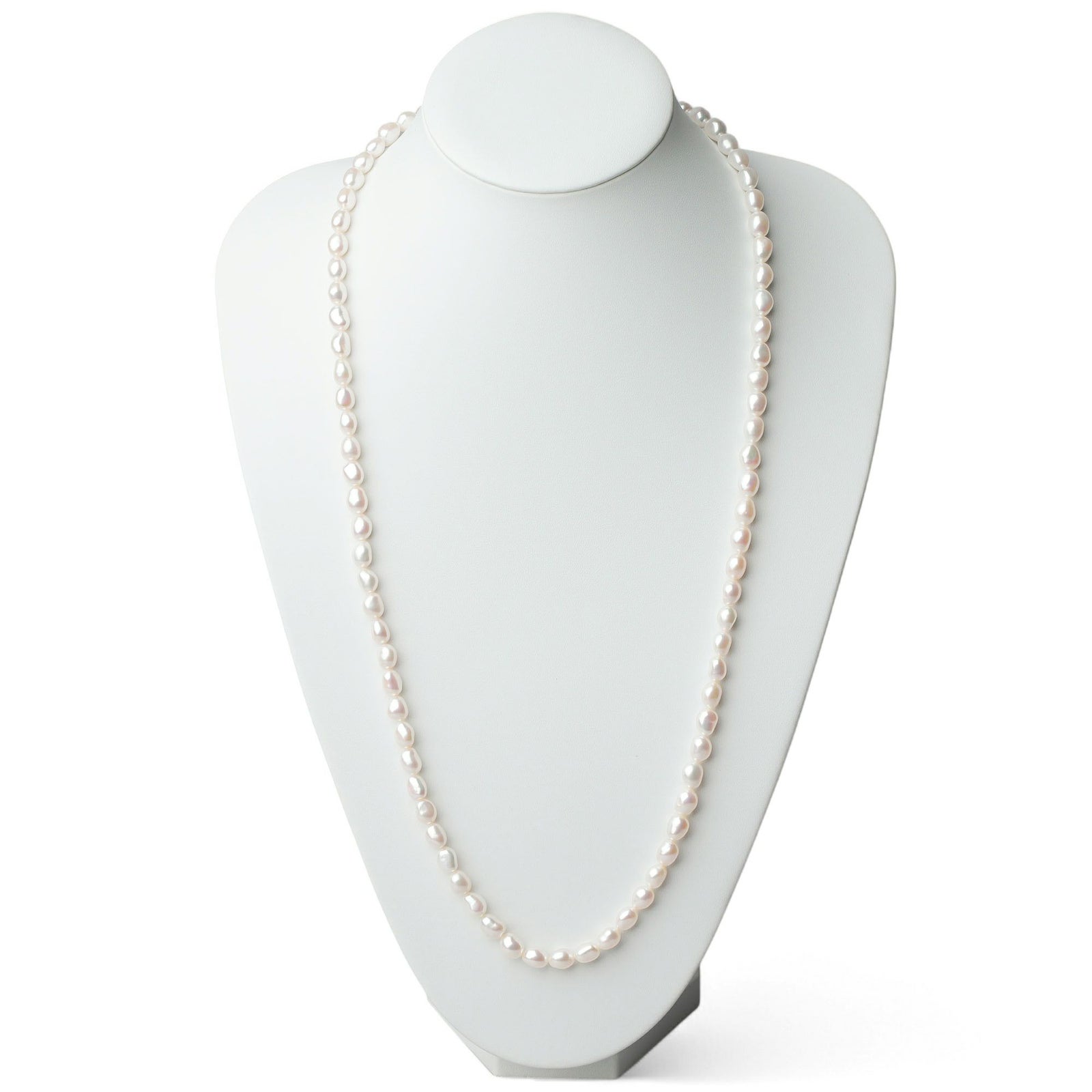 Unique+ 淡水真珠 ロングネックレス　7.0-7.5mm バロック