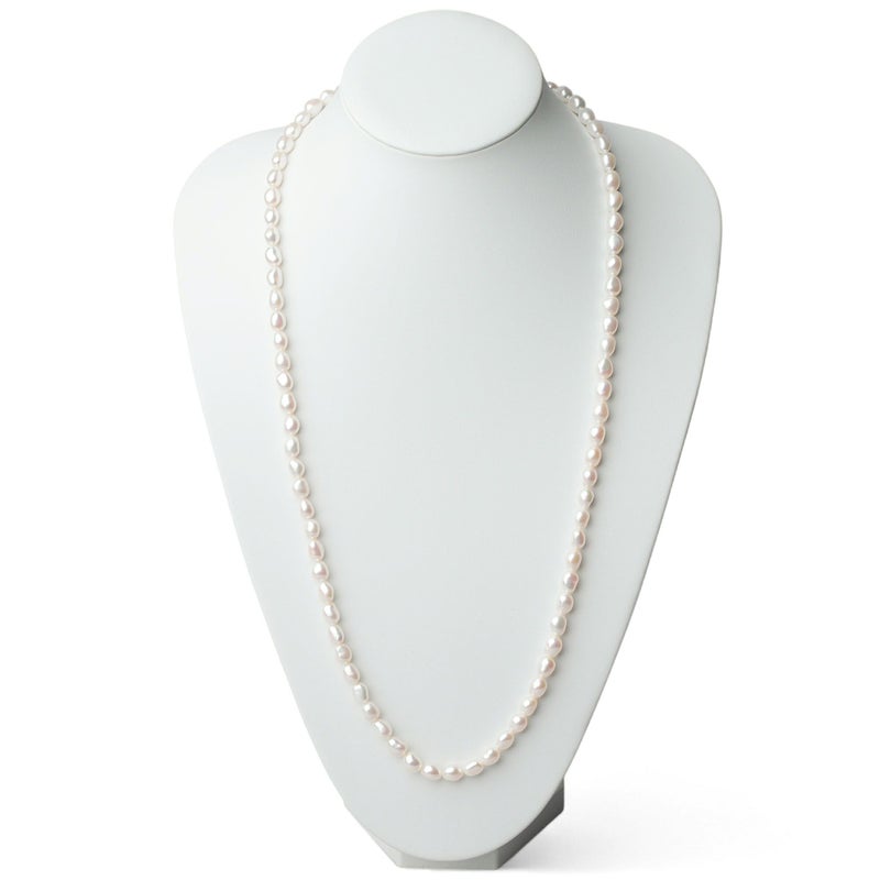 Unique+ 淡水真珠 ロングネックレス　7.0-7.5mm バロック