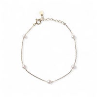  enSTYLE あこや真珠 ステーションブレスレット　3.5-4.0mm K18YG