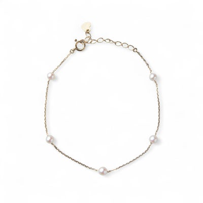  enSTYLE あこや真珠 ステーションブレスレット　3.5-4.0mm K18YG