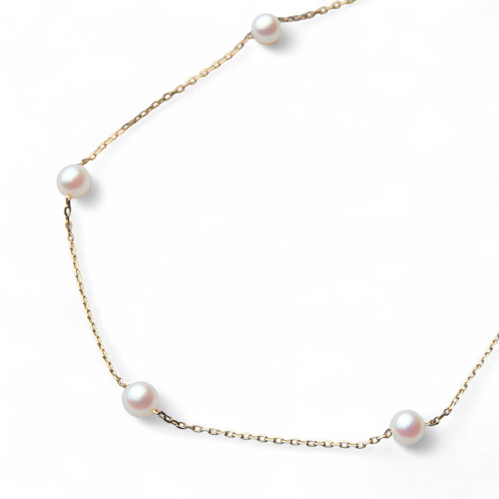  enSTYLE あこや真珠 ステーションブレスレット　3.5-4.0mm K18YG