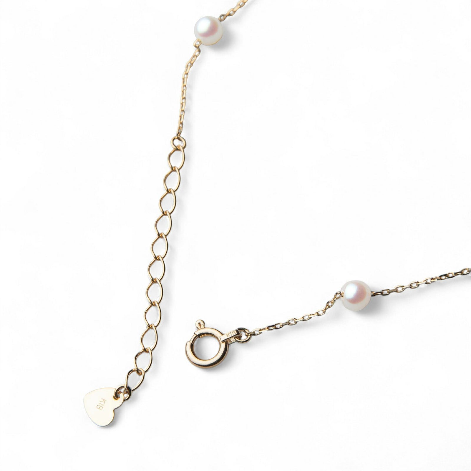  enSTYLE あこや真珠 ステーションブレスレット　3.5-4.0mm K18YG