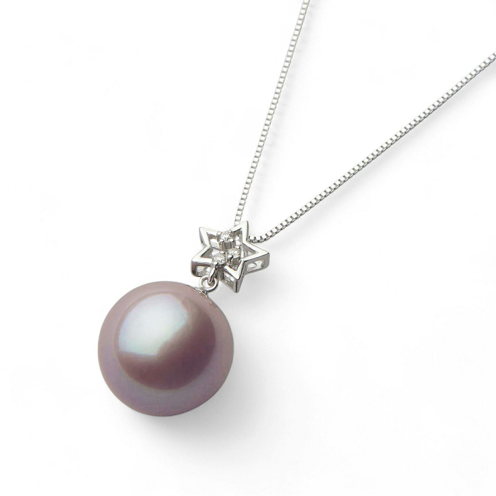 Mauvette 淡水真珠 ペンダント12mmUP K18WG 星
