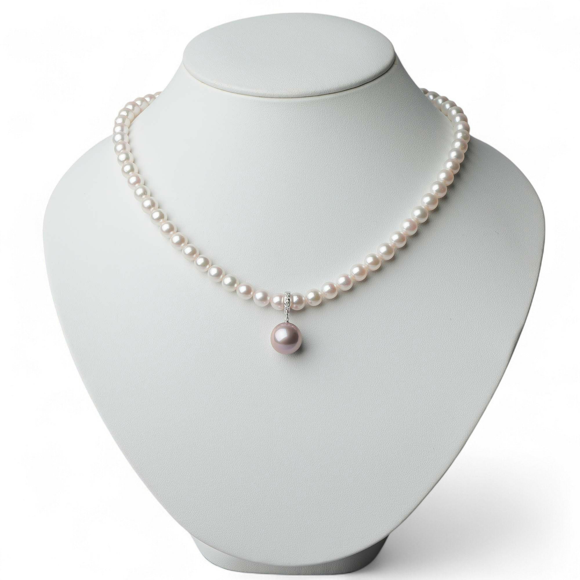 Mauvette 淡水真珠 クリッカー/ペンダントトップ 12mmUP K18WG | 淡水