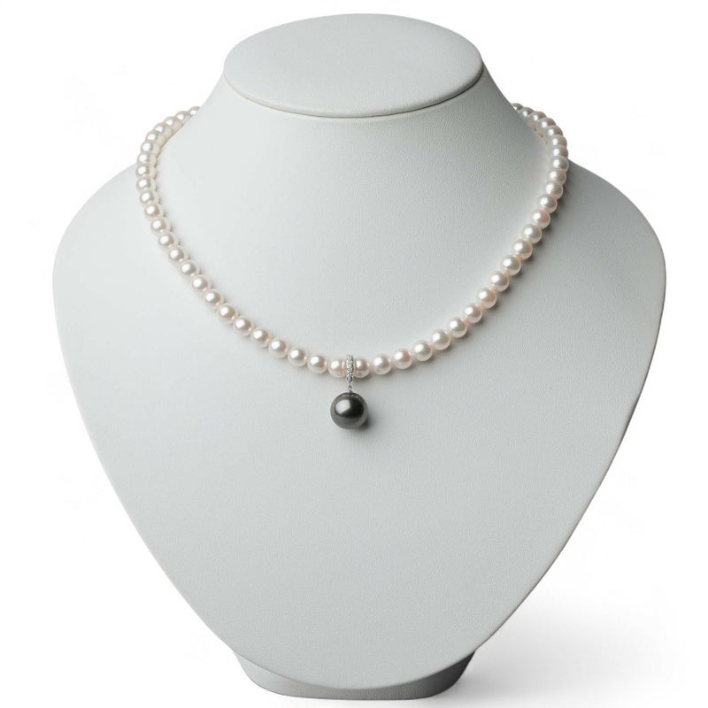 Tahitian+ タヒチ黒蝶真珠 クリッカー/ペンダントトップ 12mmUP K18WG