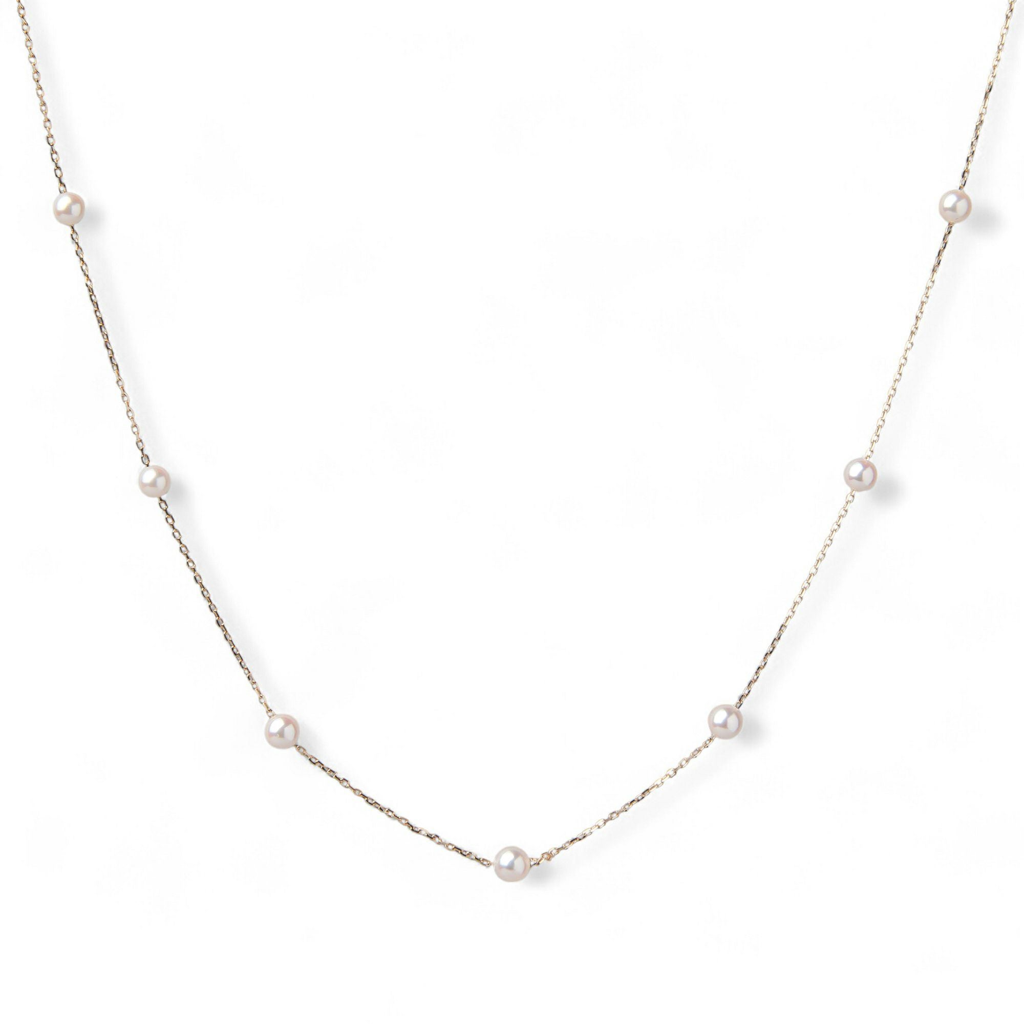 enSTYLE あこや真珠 ステーションネックレス 3.5-4.0mm K18YG | WSP