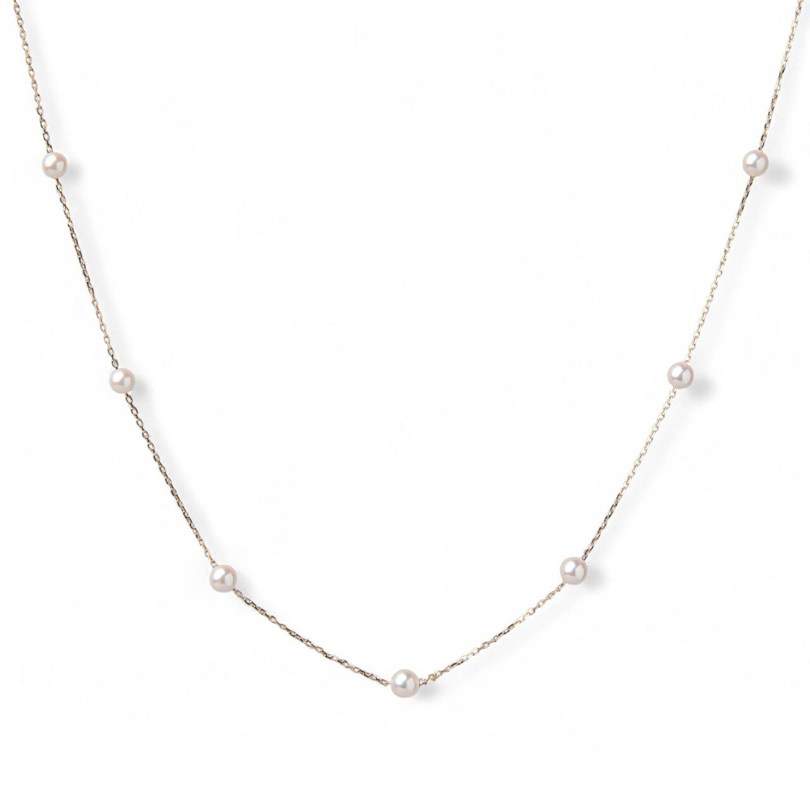 enSTYLE あこや真珠 ステーションネックレス 3.5-4.0mm K18YG