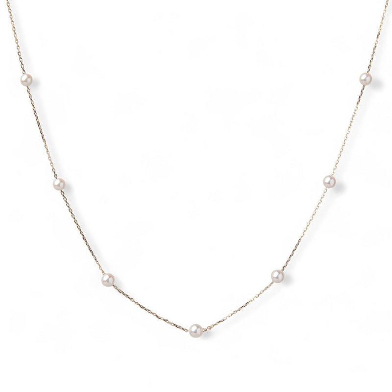 enSTYLE あこや真珠 ステーションネックレス 3.5-4.0mm K18YG