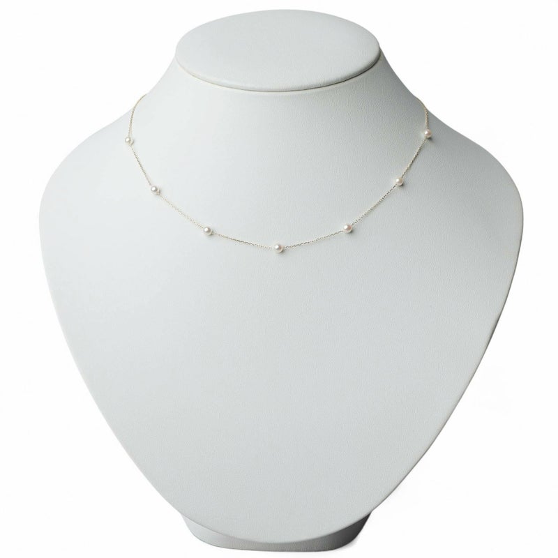 enSTYLE あこや真珠 ステーションネックレス 3.5-4.0mm K18YG