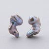 Unique fun! 淡水ケシ真珠 ピアス　11-13mm K18YG バロック