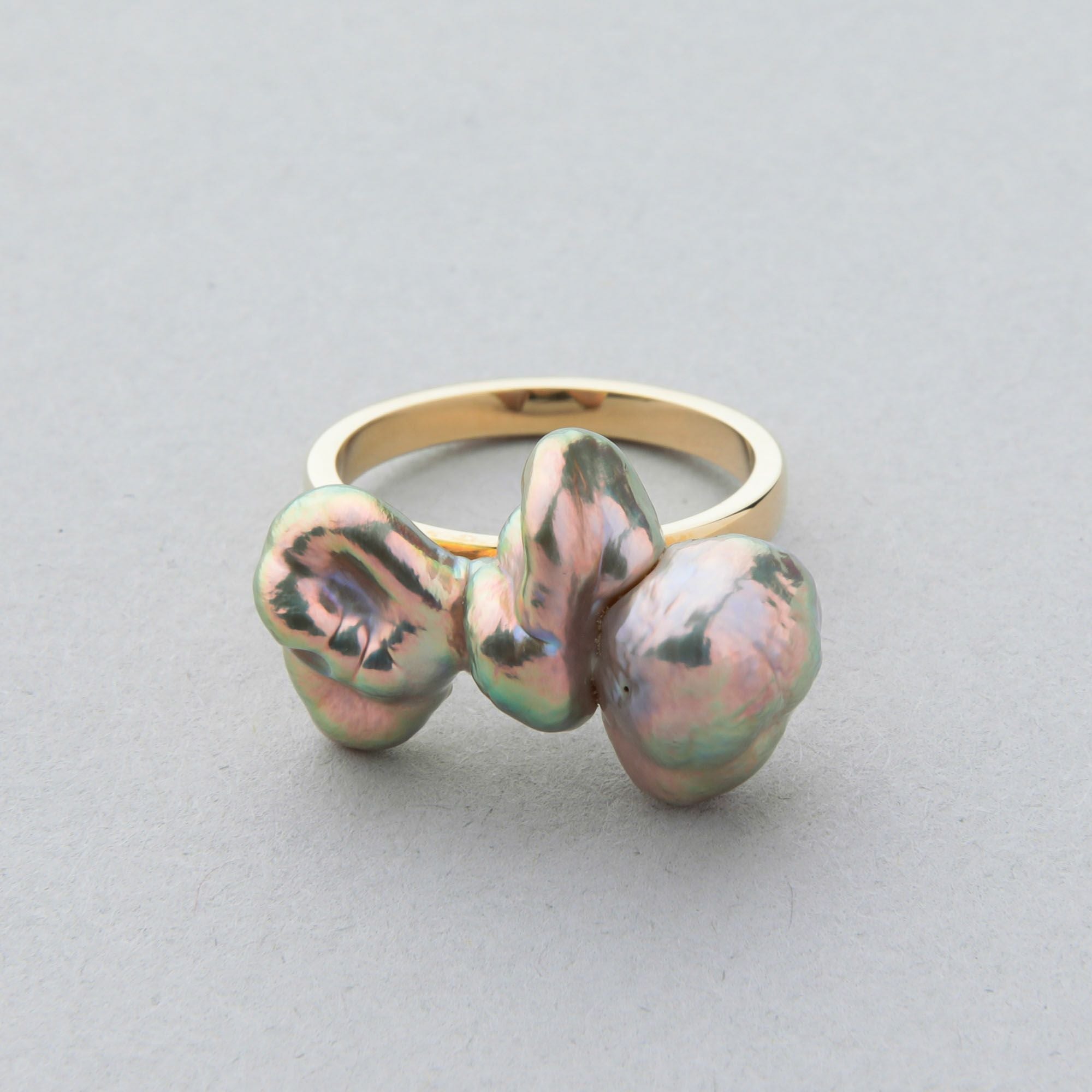 Unique fun! 淡水ケシ真珠 リング K18YG 10-13mm バロック | 淡水真珠