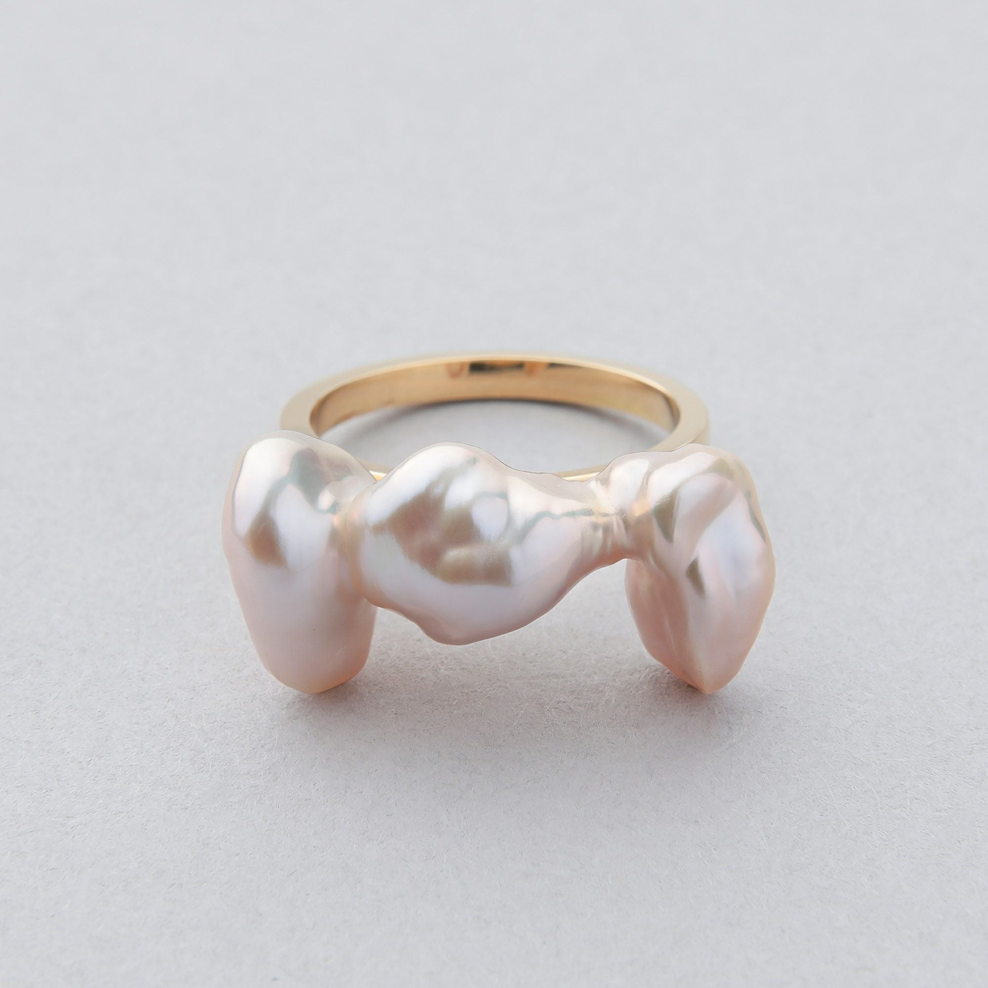 Unique fun! 淡水ケシ真珠 リング K18YG 10-13mm バロック | 淡水真珠