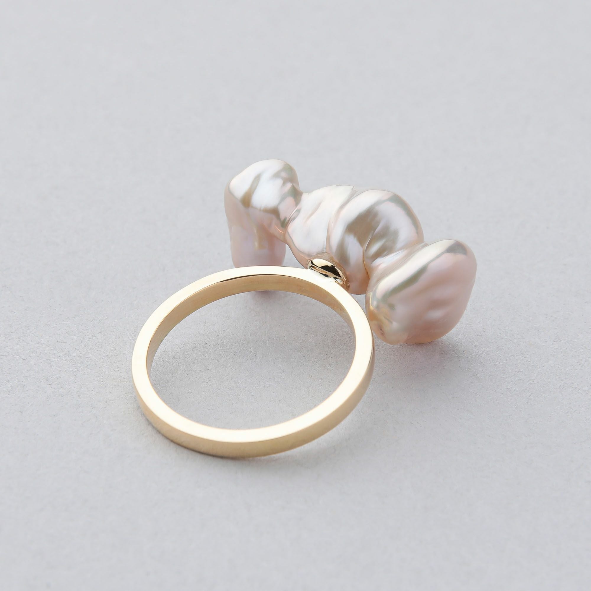 Unique fun! 淡水ケシ真珠 リング K18YG 10-13mm バロック | 淡水真珠