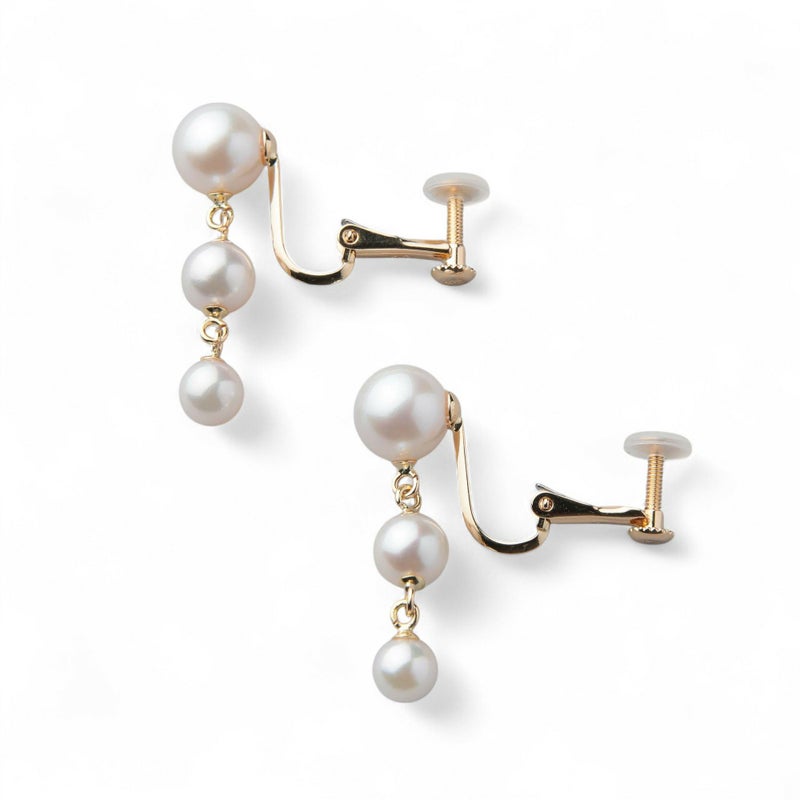 Carina あこや真珠 イヤリング　4.5-7.5mm K18YG/K14WG