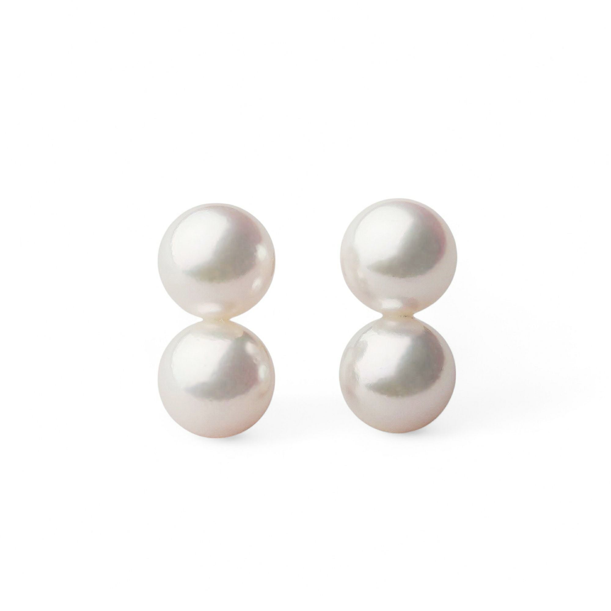 Carina あこや真珠 2粒ピアス7.5-8.0mm K18YG | WSP（ダブルエスピー